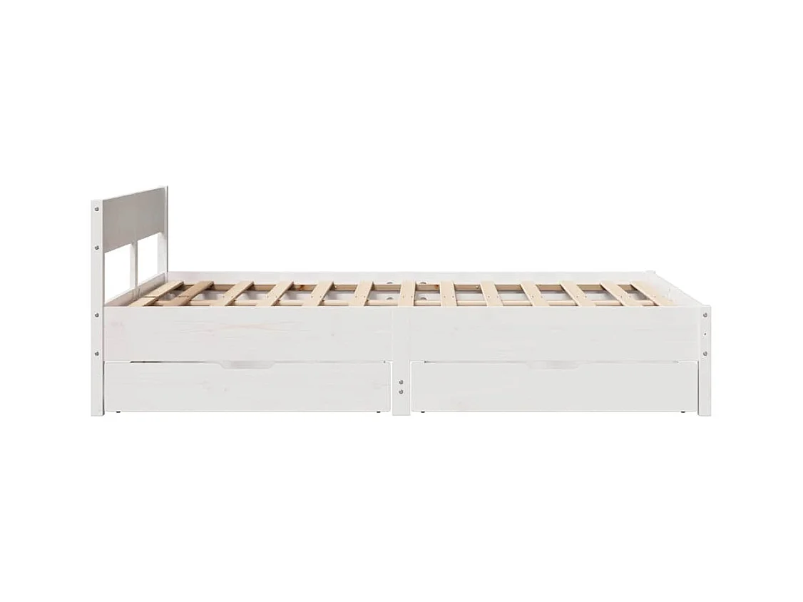 Bedframe zonder matras wit 140x200 cm massief grenenhout