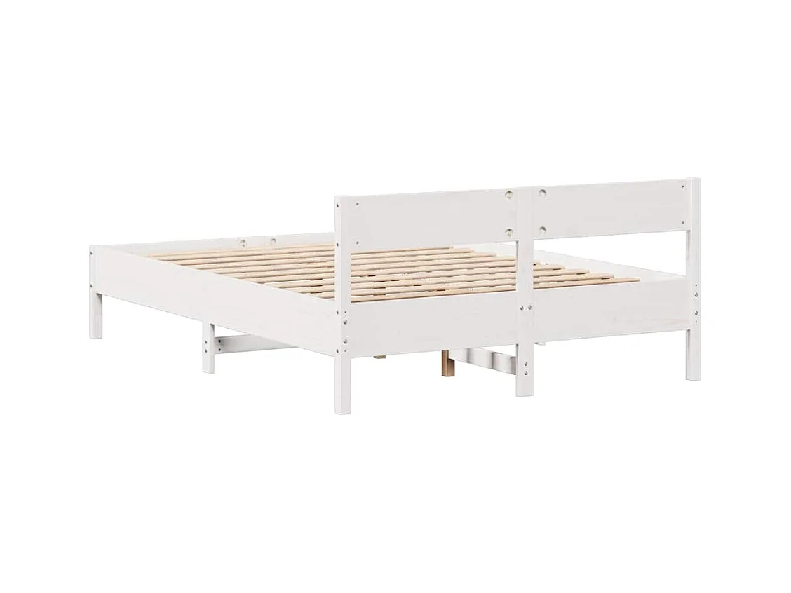 Bedframe zonder matras wit 140x200 cm massief grenenhout