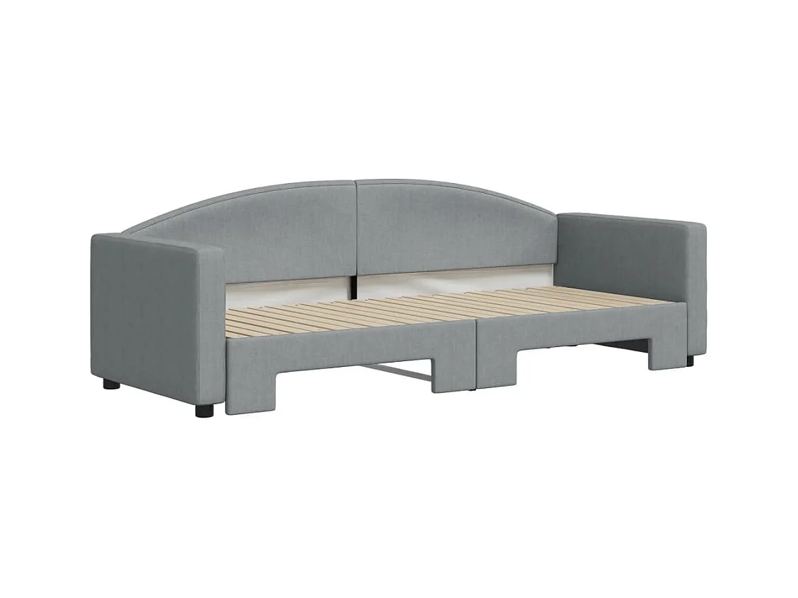 Lit de jour avec gigogne sans matelas gris clair 80x200 cm