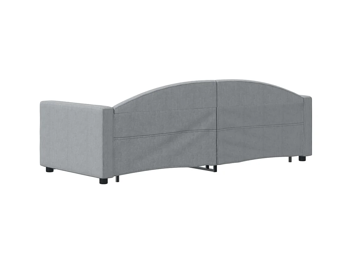 Lit de jour avec gigogne sans matelas gris clair 80x200 cm