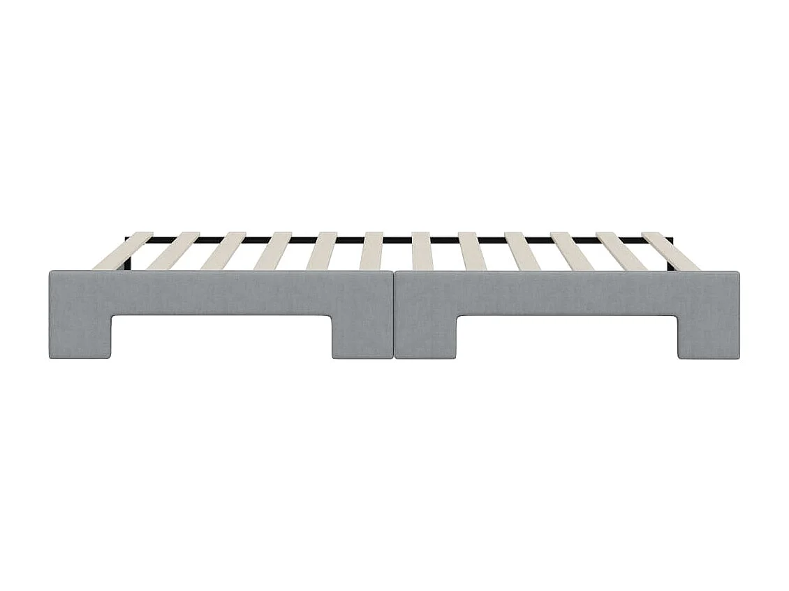 Lit de jour avec gigogne sans matelas gris clair 80x200 cm