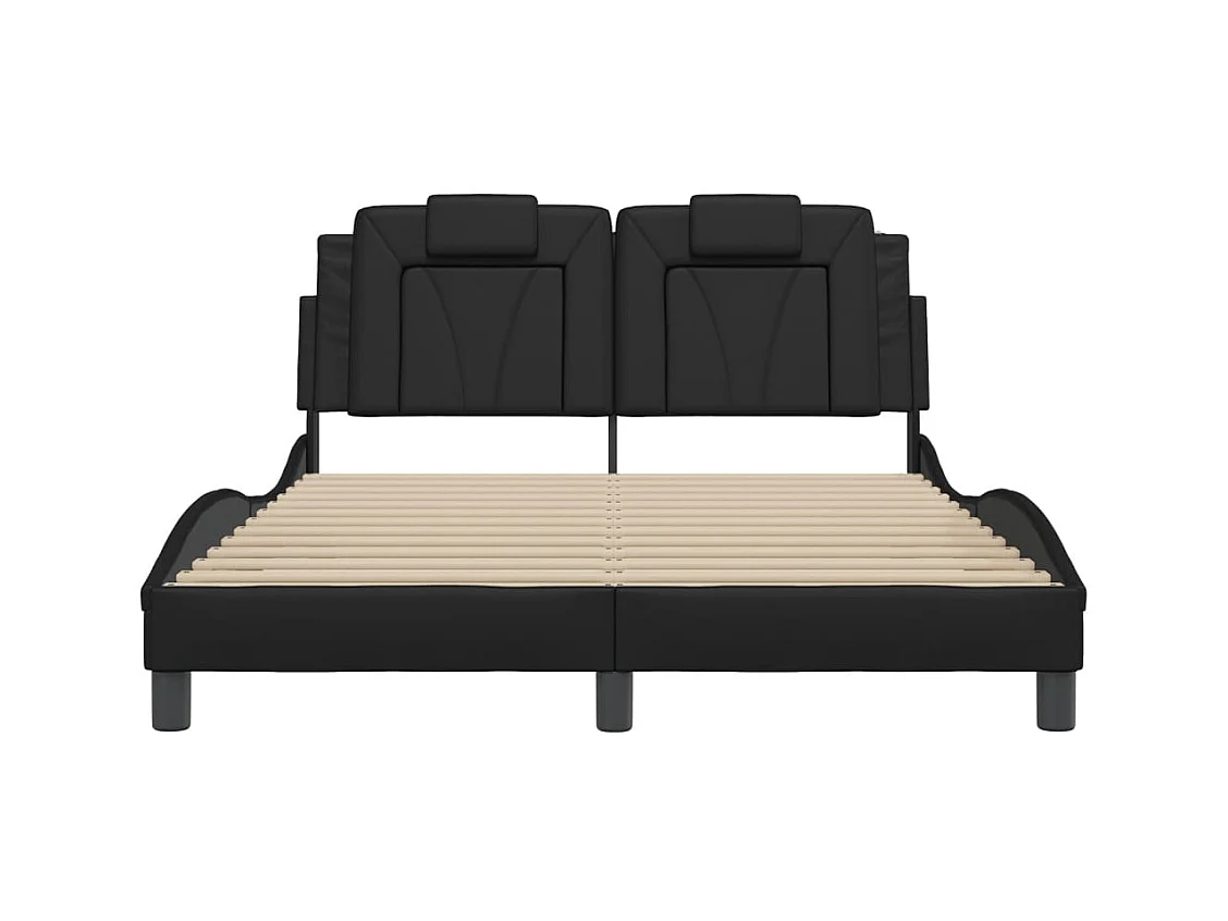 Cadre de lit avec LED sans matelas noir 140x200 cm