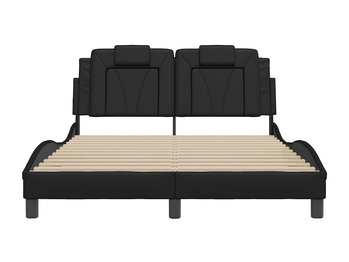 Bedframe met LED zonder matras zwart 140x200 cm