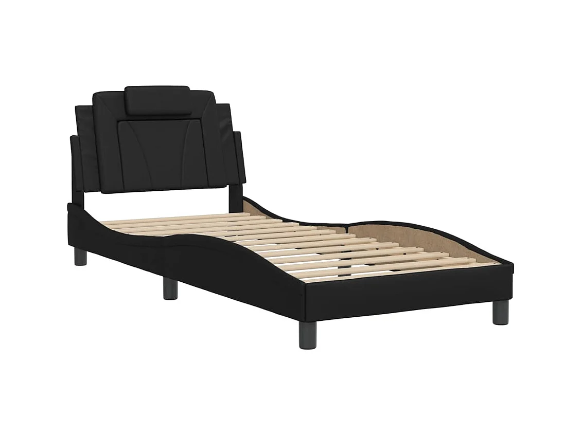 Bedframe zonder matras zwart 80x200 cm kunstleer