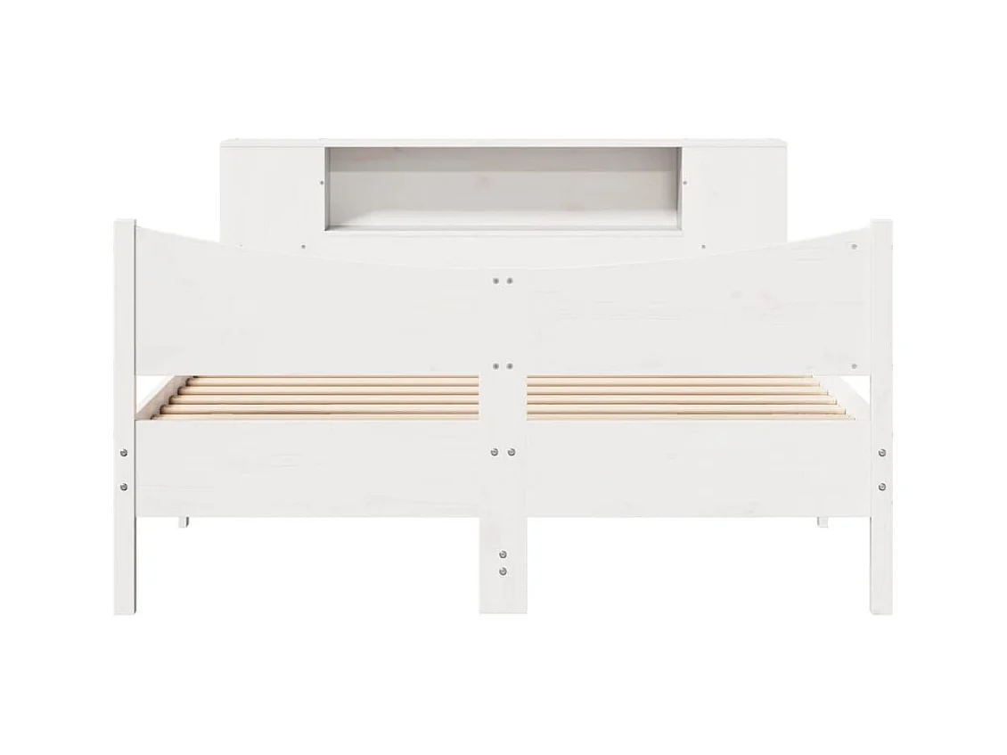 Struttura letto senza materasso bianco 135x190 cm in legno massello di pino