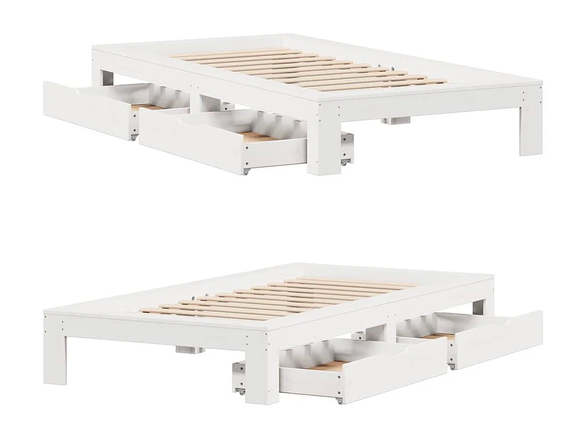 Bedframe zonder matras wit 90x190 cm massief grenenhout