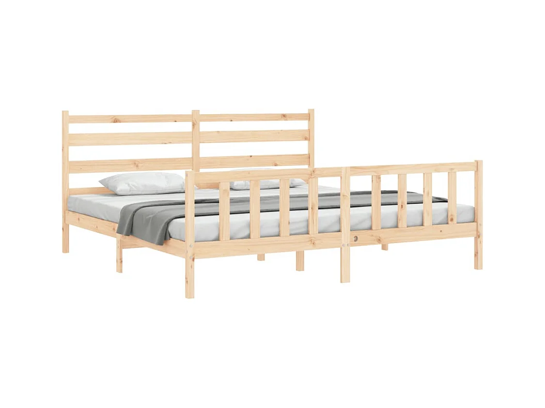 Estructura de cama sin colchón 200x200 cm madera maciza de pino