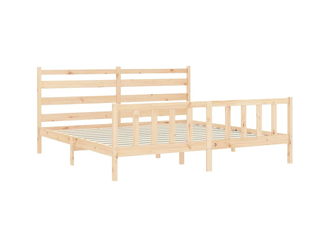 Estructura de cama sin colchón 200x200 cm madera maciza de pino