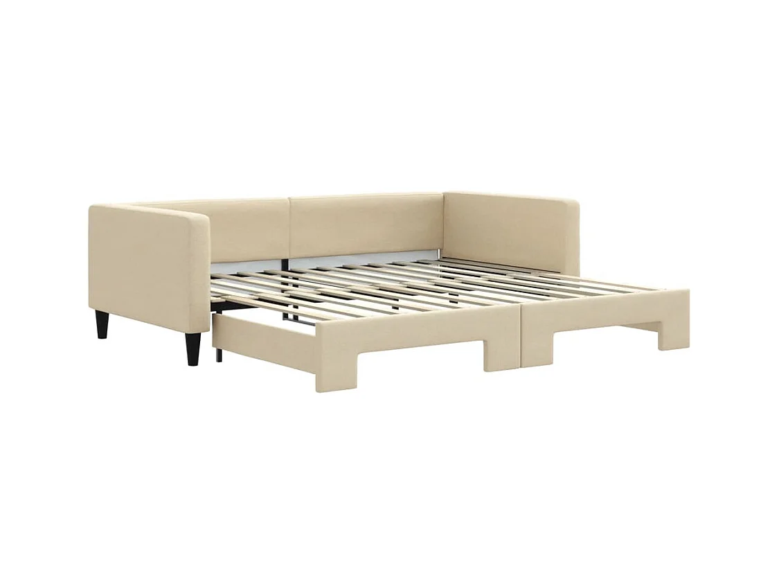 Dagbed met uitschuifbed crème 100x200 cm stof