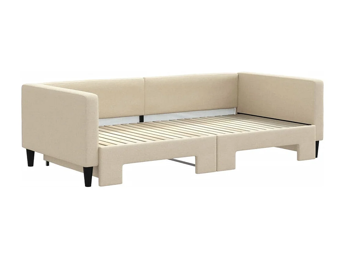 Dagbed met uitschuifbed crème 100x200 cm stof