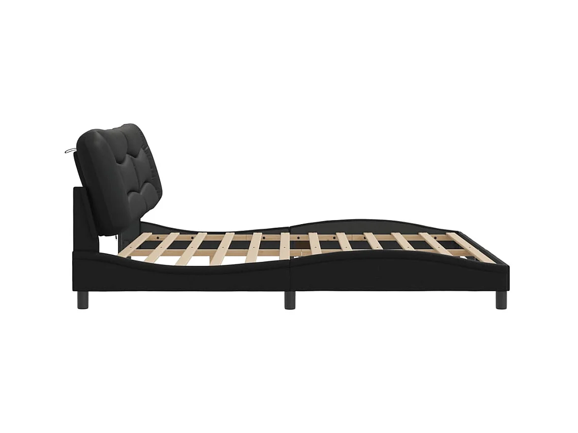 Struttura letto con LED senza materasso nero 200x200 cm