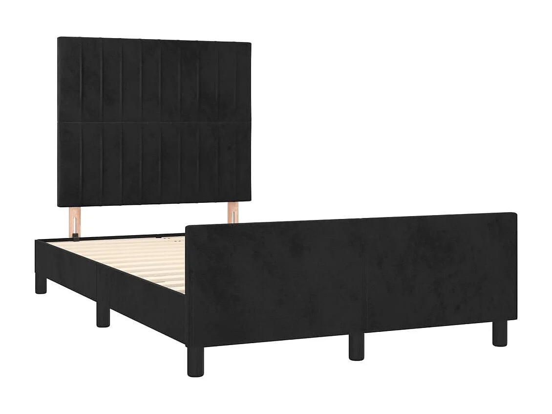 Cadre de lit sans matelas noir 120x200 cm velours