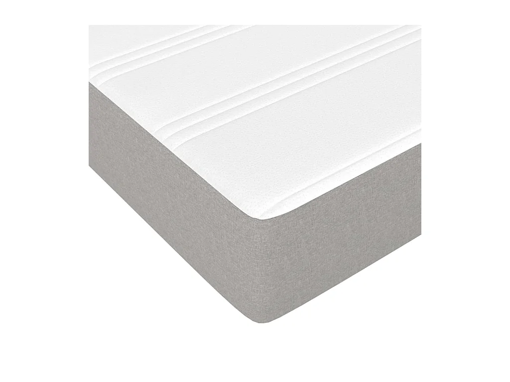 Rete a doghe con materasso Tessuto grigio chiaro 90x200 cm