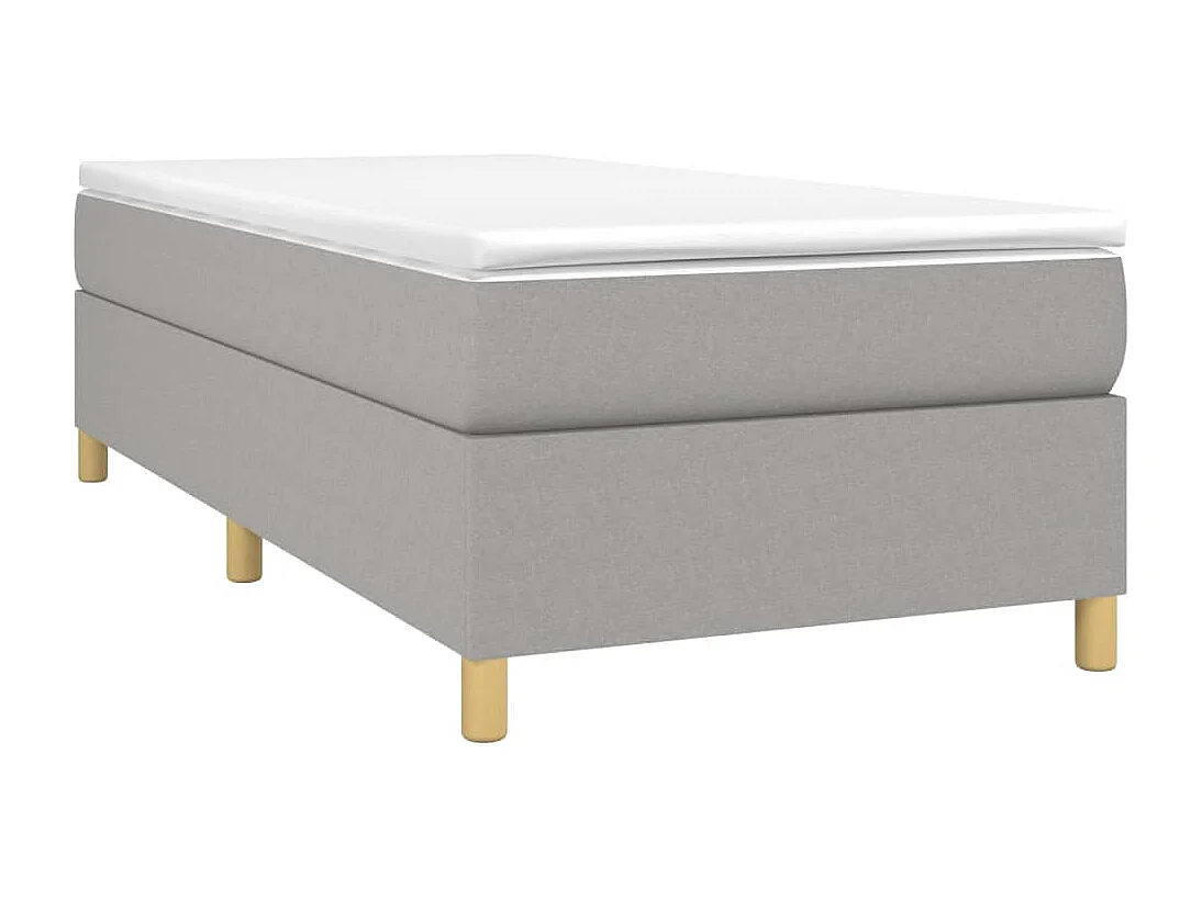 Sommier à lattes de lit avec matelas Gris clair 90x200 cm Tissu