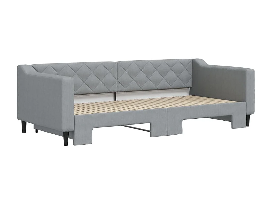 Cama de día con nido sin colchón gris claro 90x200 cm