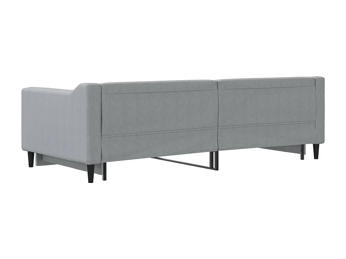 Cama de día con nido sin colchón gris claro 90x200 cm