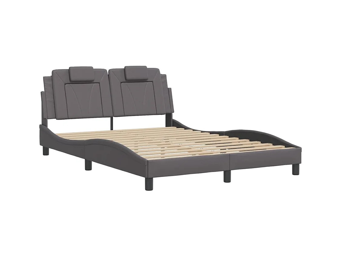 Bedframe met LED zonder matras grijs 120x200 cm