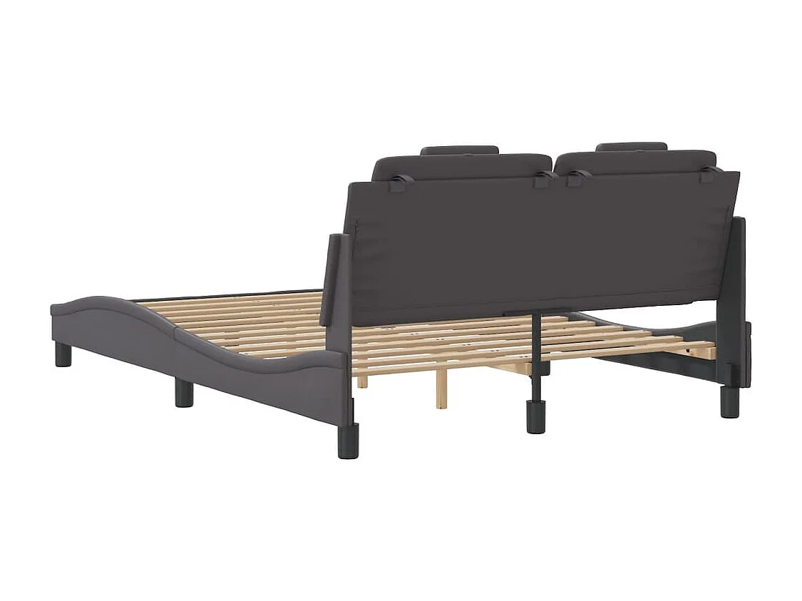 Bedframe met LED zonder matras grijs 120x200 cm