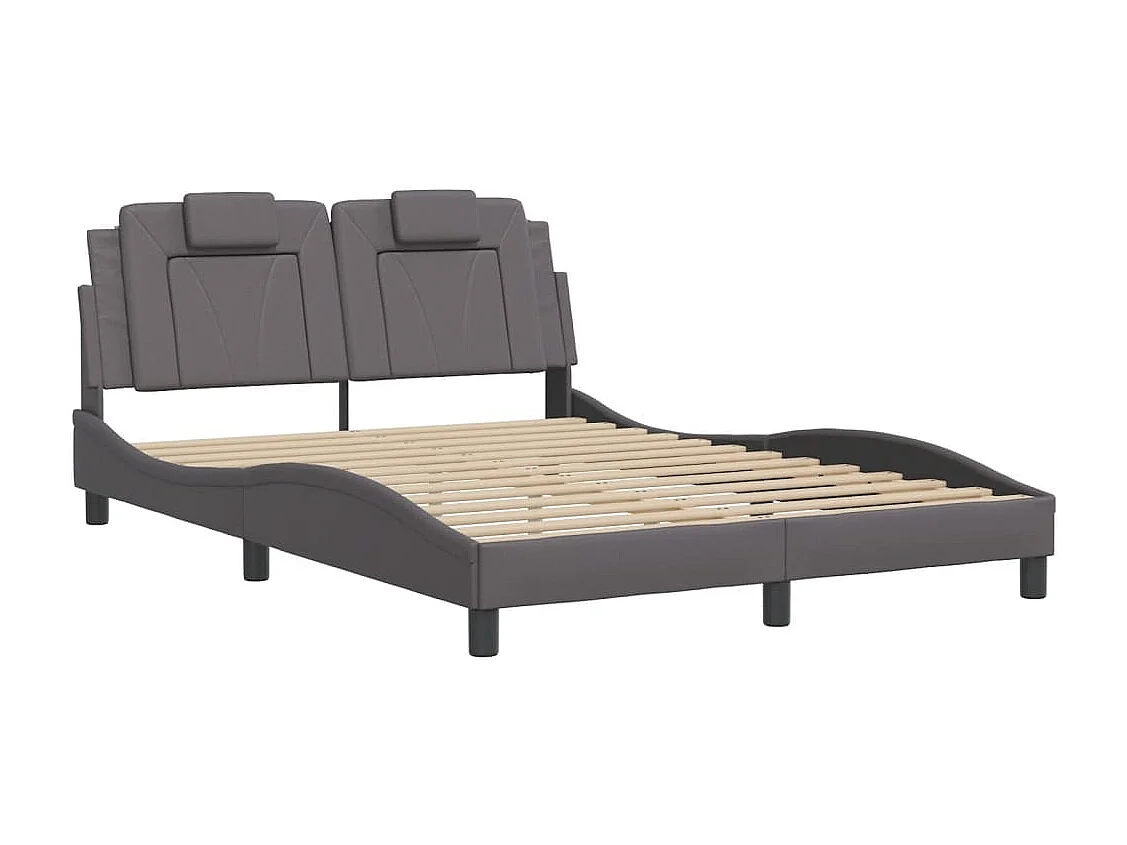 Estructura de cama con LED sin colchón gris 120x200 cm