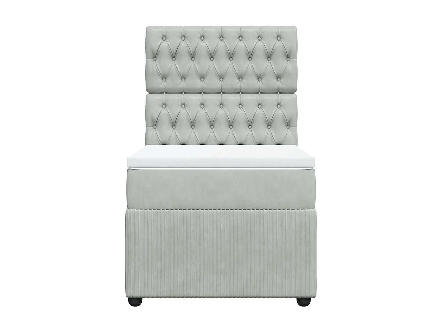 Rete a doghe in velluto grigio chiaro 100x200cm e materasso