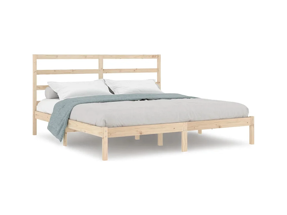 Estructura de cama sin colchón 200x200 cm madera maciza de pino