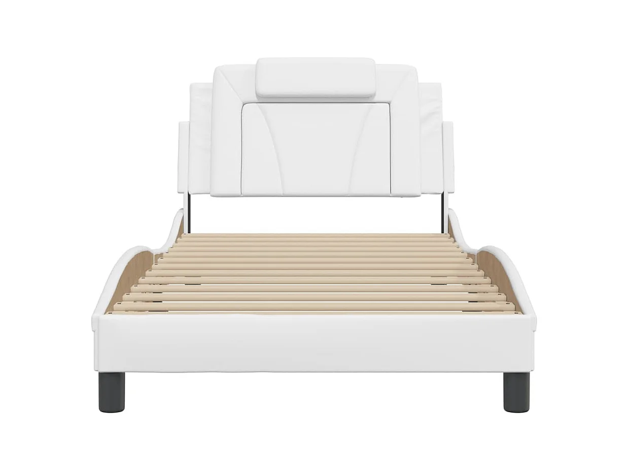 Bedframe zonder matras wit 100x200 cm kunstleer