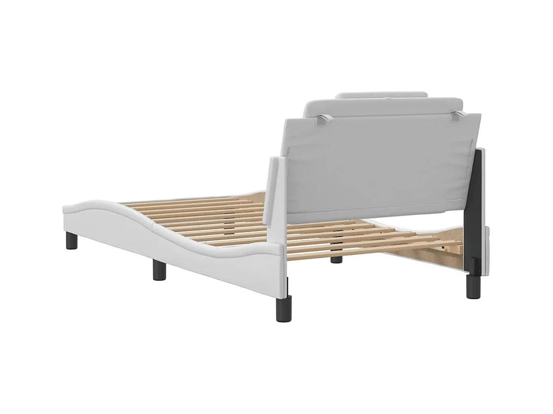 Bedframe zonder matras wit 100x200 cm kunstleer