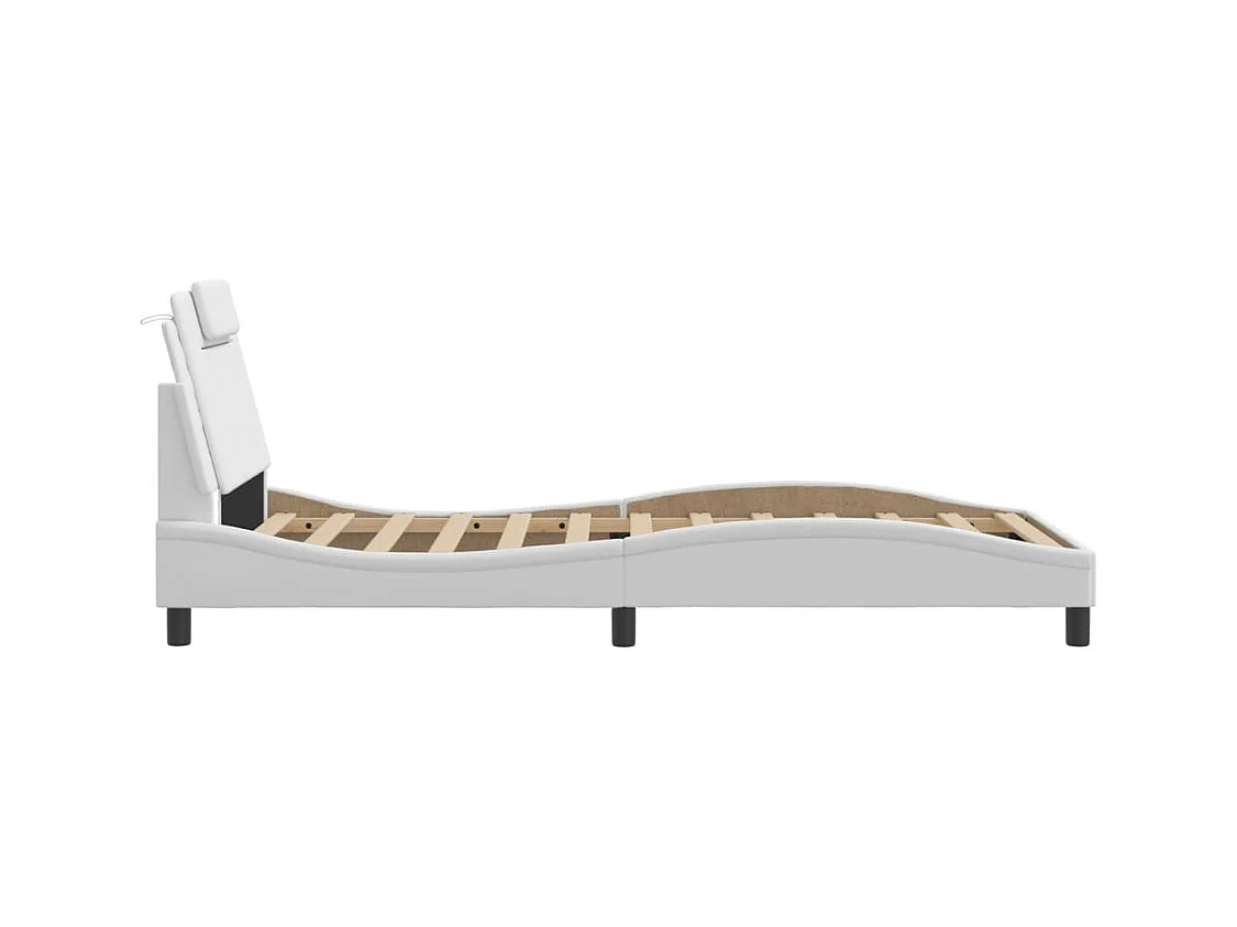 Bedframe zonder matras wit 100x200 cm kunstleer