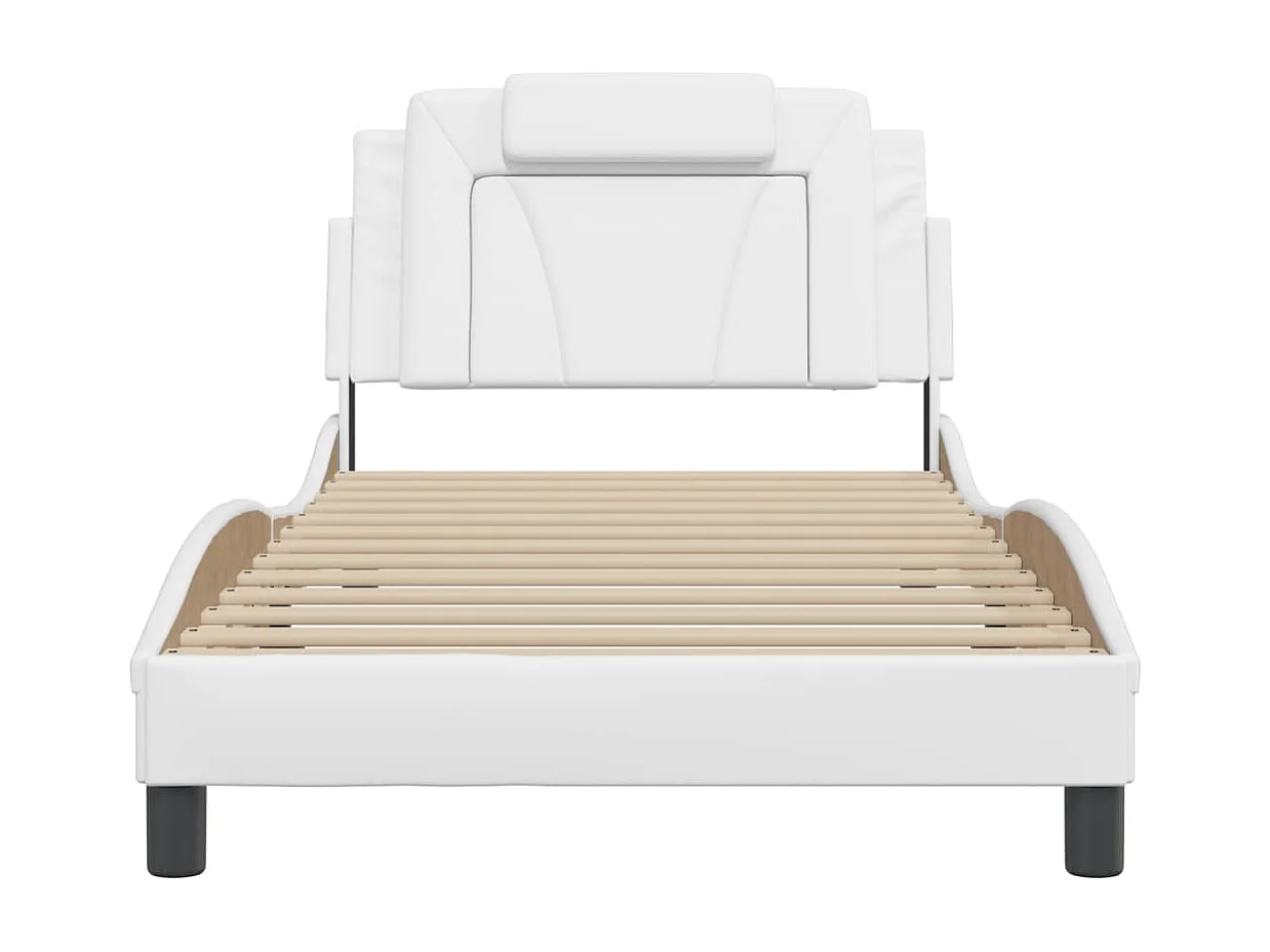 Struttura letto senza materasso bianco 100x200 cm similpelle