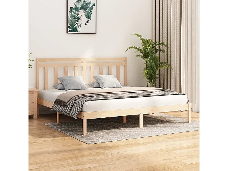 Cadre de lit sans matelas 200x200 cm bois massif