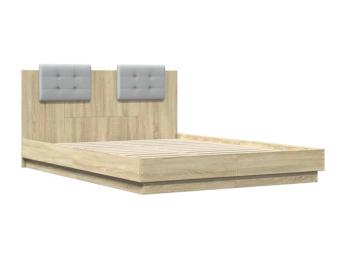 Estructura de cama sin colchón roble Sonoma 140x200 cm