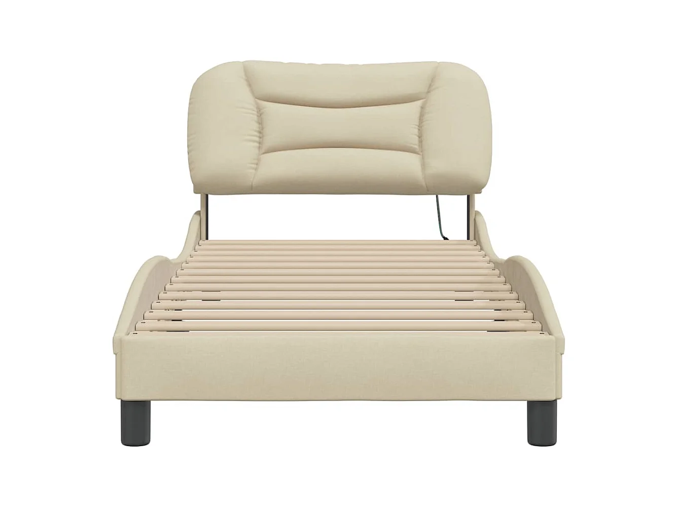 Bedframe met LED-verlichting crème 80x200 cm stof