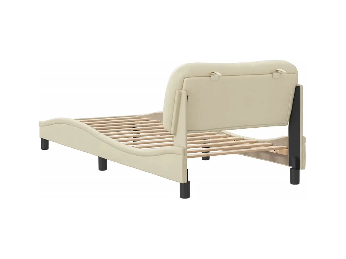 Bedframe met LED-verlichting crème 80x200 cm stof