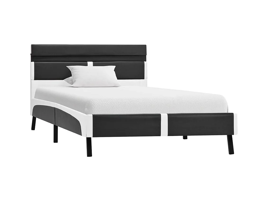 Cadre de lit avec LED sans matelas gris similicuir 90x200 cm