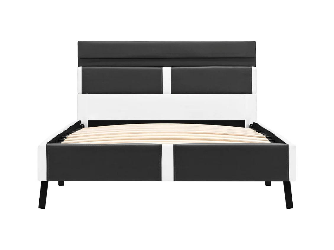 Cadre de lit avec LED sans matelas gris similicuir 90x200 cm