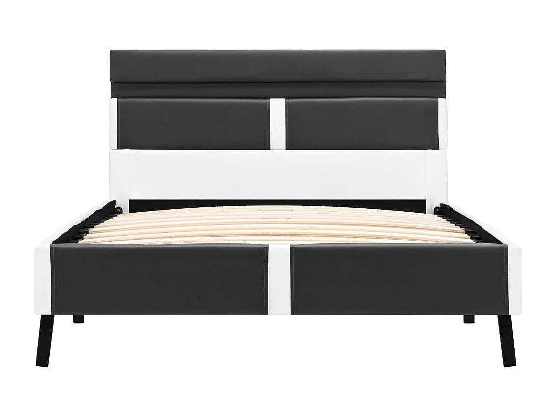 Cadre de lit avec LED sans matelas gris similicuir 90x200 cm
