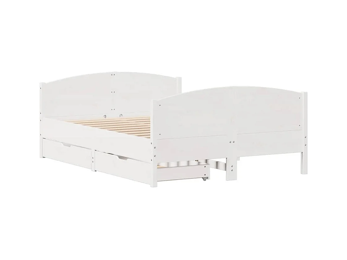 Bedframe zonder matras wit 140x200 cm massief grenenhout