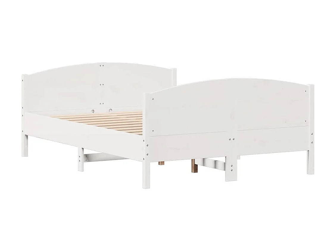 Struttura letto senza materasso bianco 140x200 cm in legno massello di pino