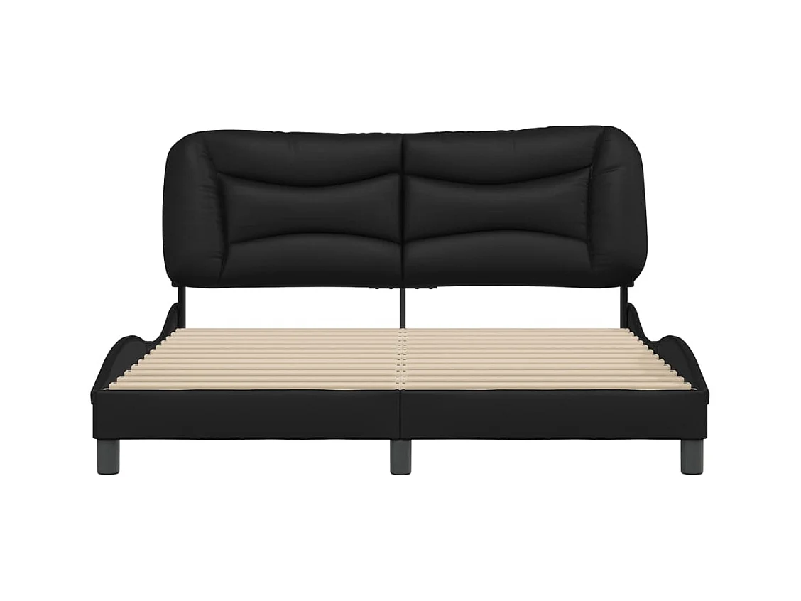 Estructura de cama sin colchón negra 160x200 cm polipiel