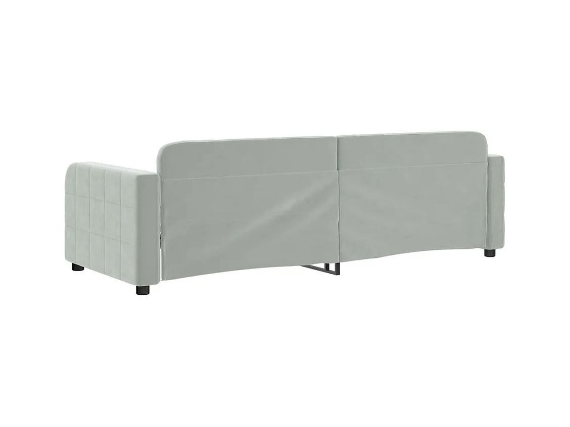 Dagbed zonder matras lichtgrijs 80x200 cm fluweel