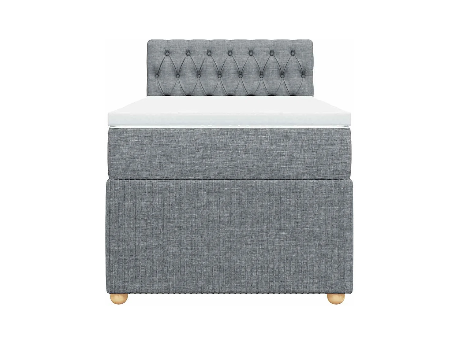 Sommier à lattes de lit avec matelas Gris clair 90x200 cm Tissu