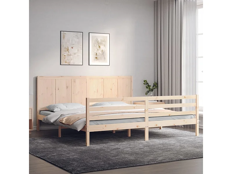 Cadre de lit sans matelas 200x200 cm bois massif