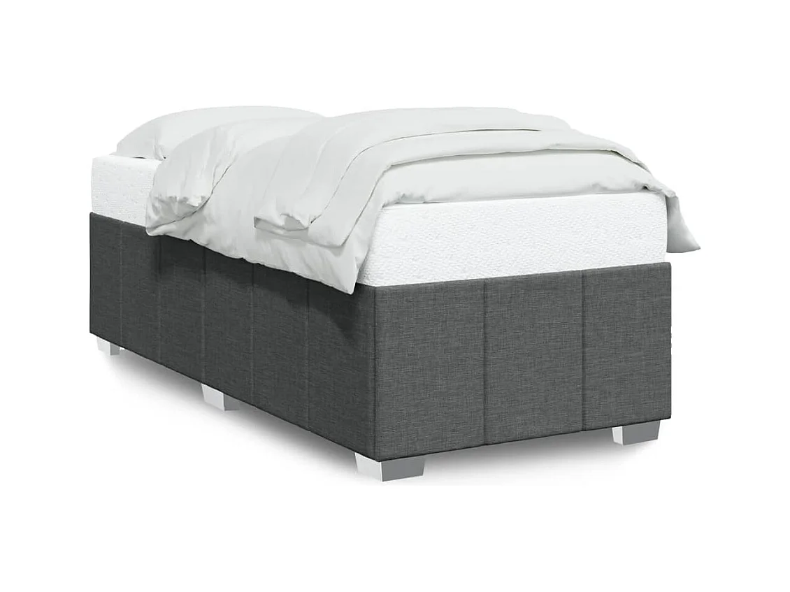 Estructura de cama sin colchón de tela gris oscuro 80x200 cm