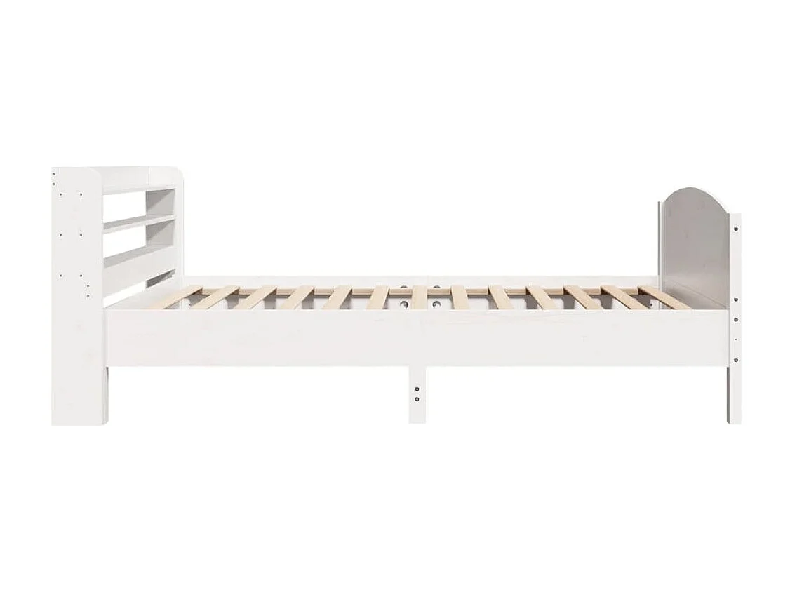 Struttura letto senza materasso bianco 100x200 cm in legno massello di pino