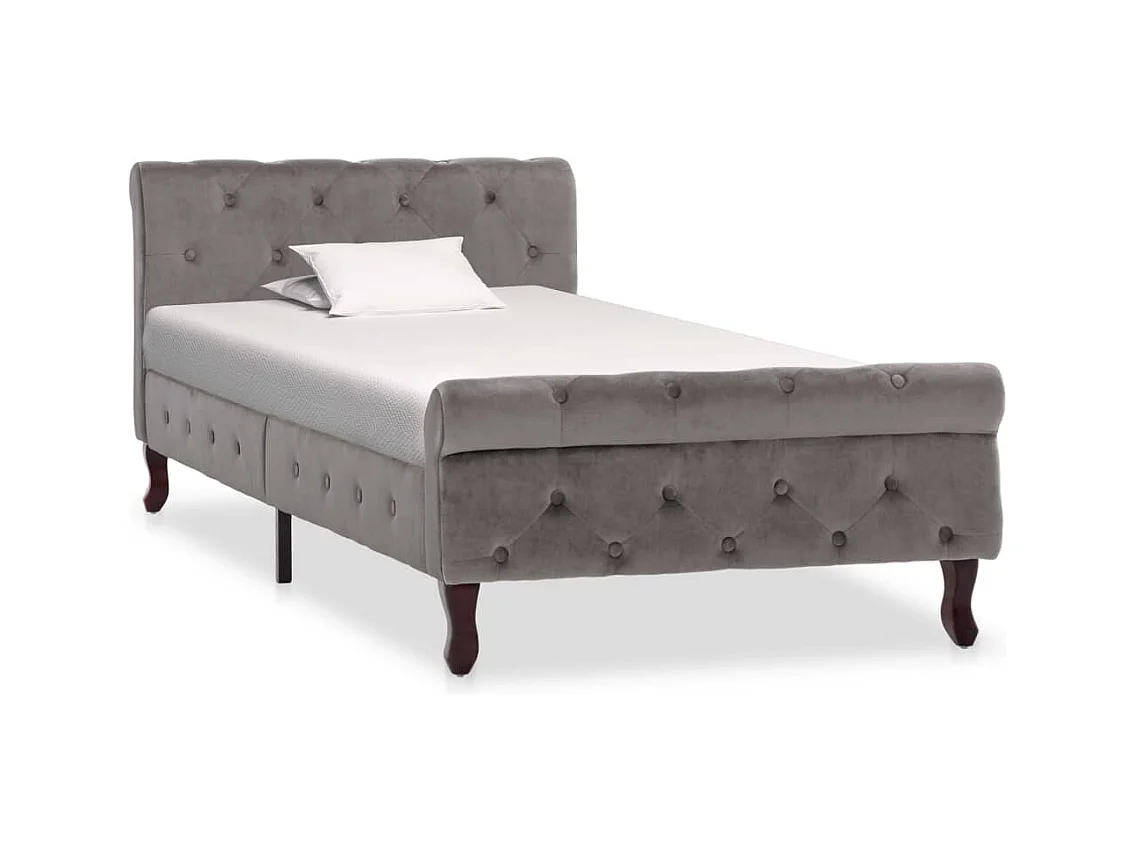 Estructura de cama sin colchón Terciopelo Gris 90x200 cm
