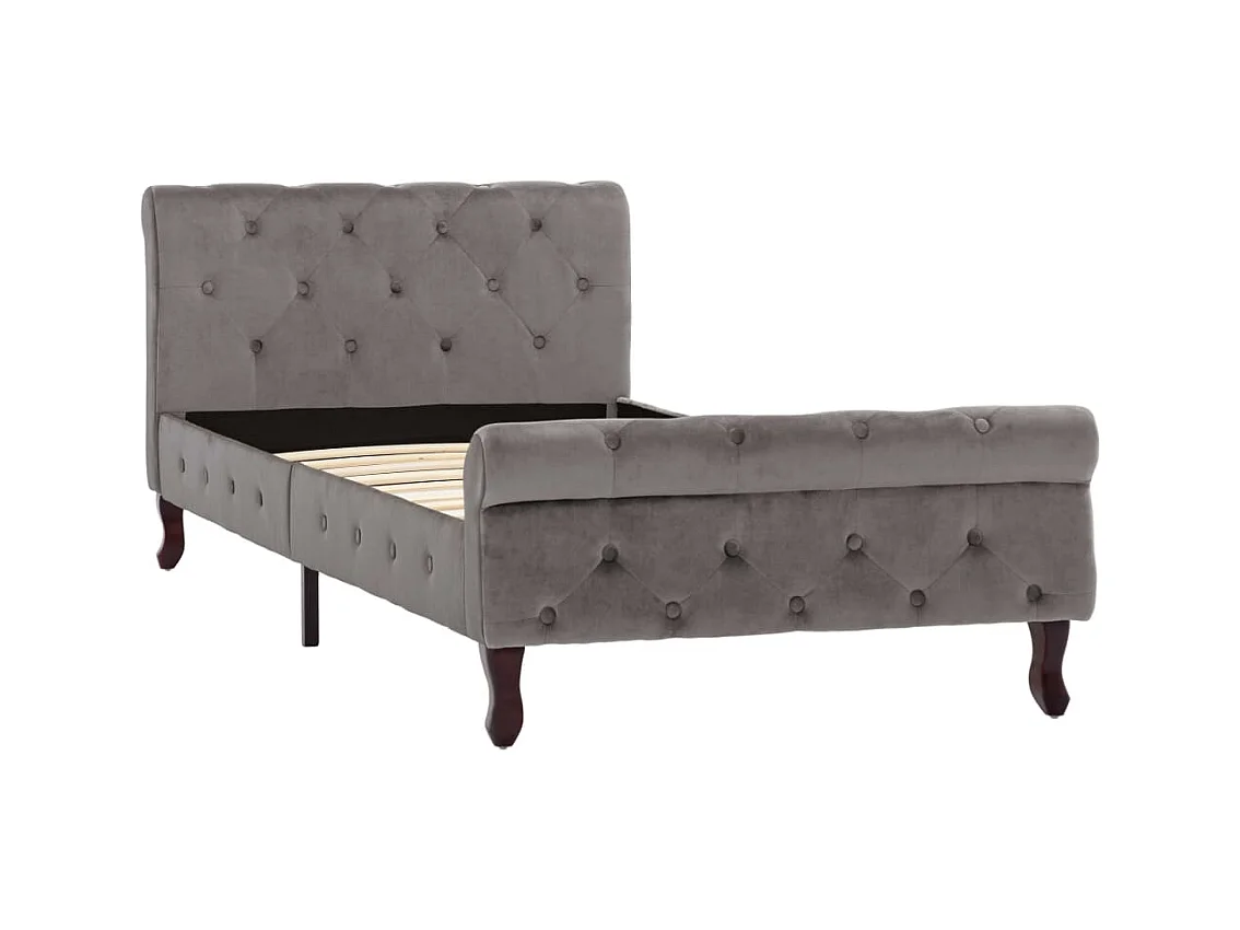 Estructura de cama sin colchón Terciopelo Gris 90x200 cm