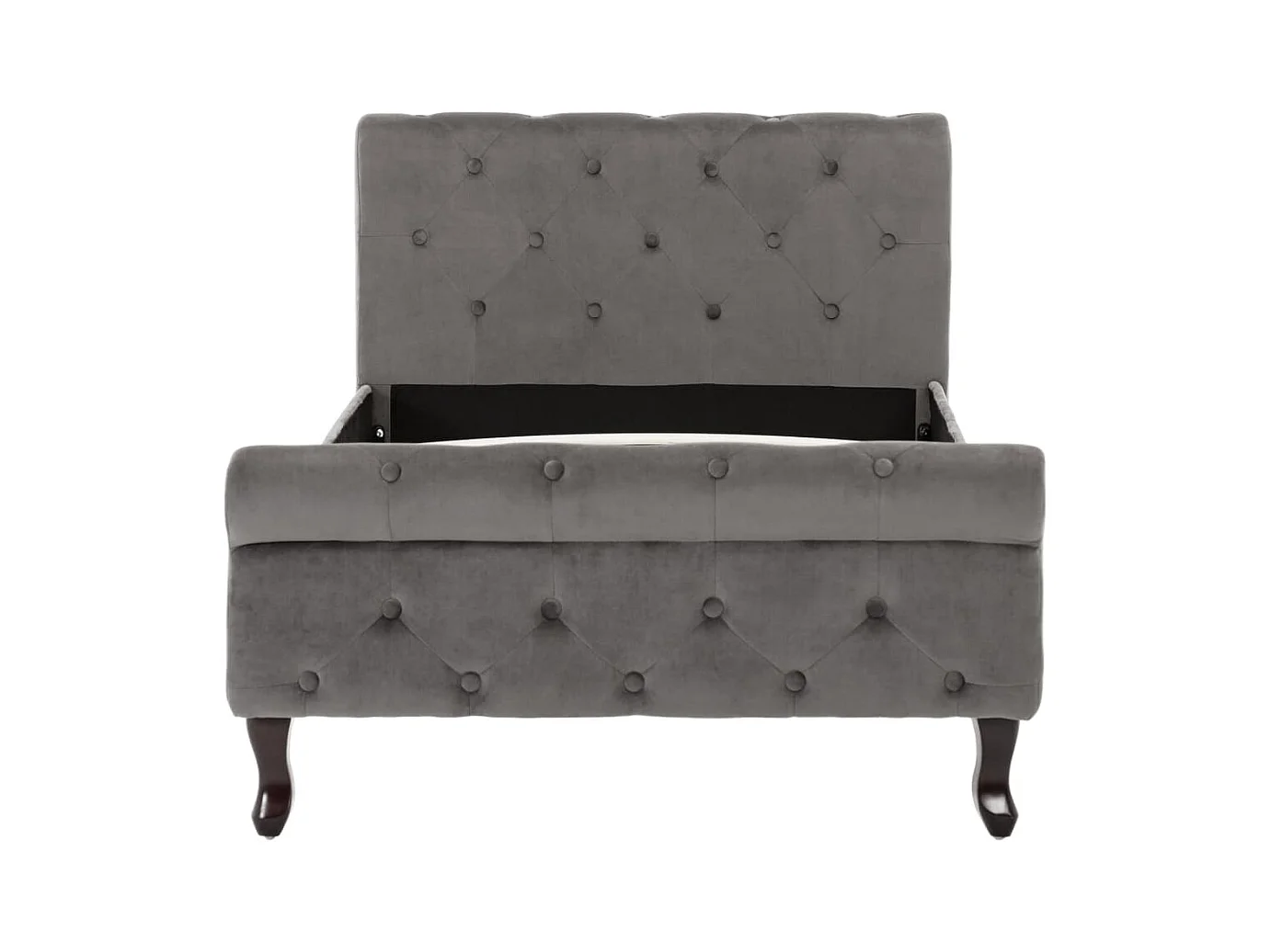 Estructura de cama sin colchón Terciopelo Gris 90x200 cm