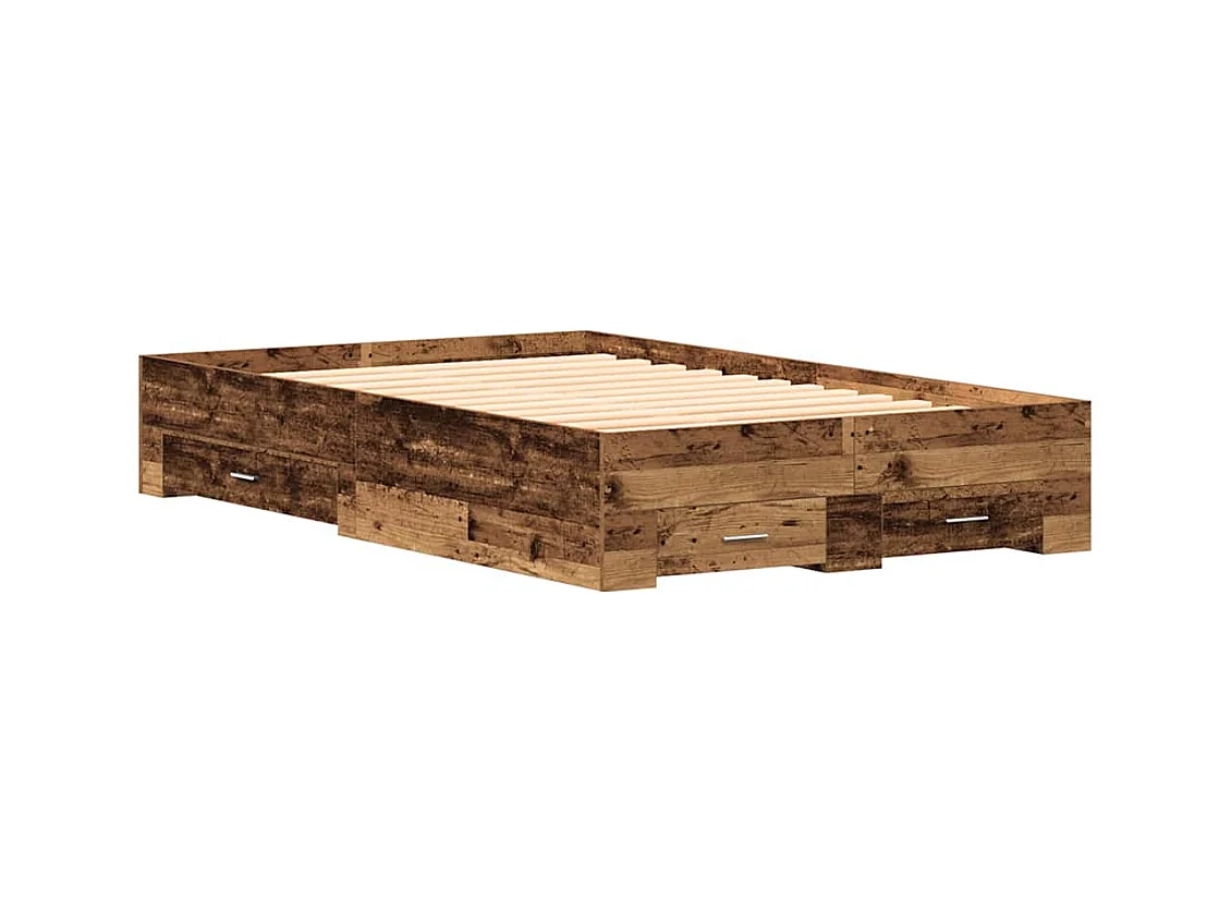 Struttura letto con cassetti con cassetto Legno antico 120 x 190 cm
