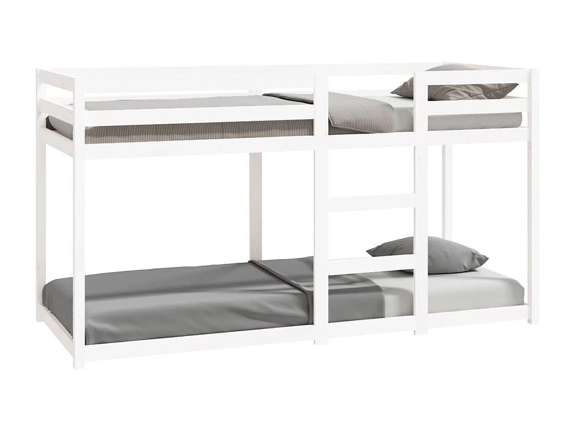 Lit superposé sans matelas blanc 80x200 cm bois de pin massif