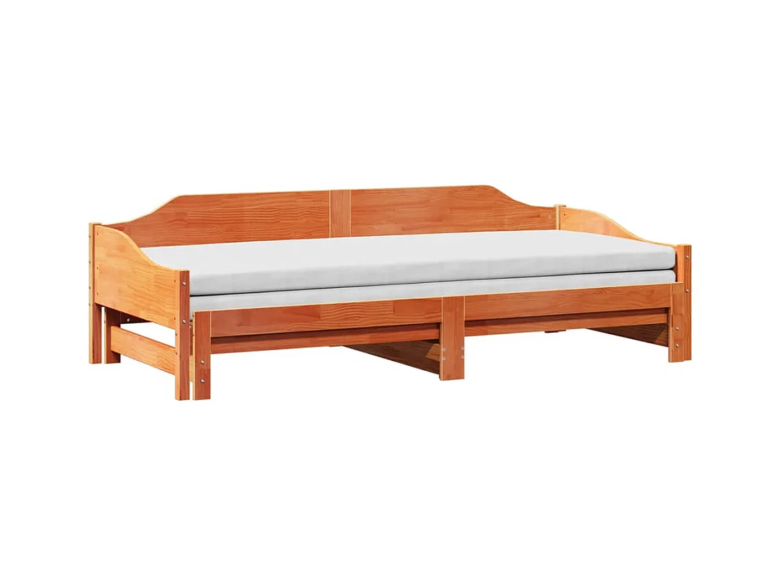 Dagbed en uitschuifbed zonder matras 80x200 cm massief hout